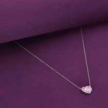  Sterling Pink Love Heart Necklace