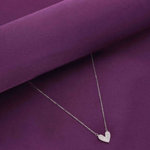  Sterling Silver Studded Heart Necklace