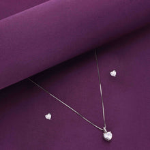  Sterling White Heart Solitaire Necklace