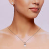 Sterling White Heart Solitaire Necklace