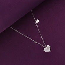  Sterling Silver Crystal Heart Necklace