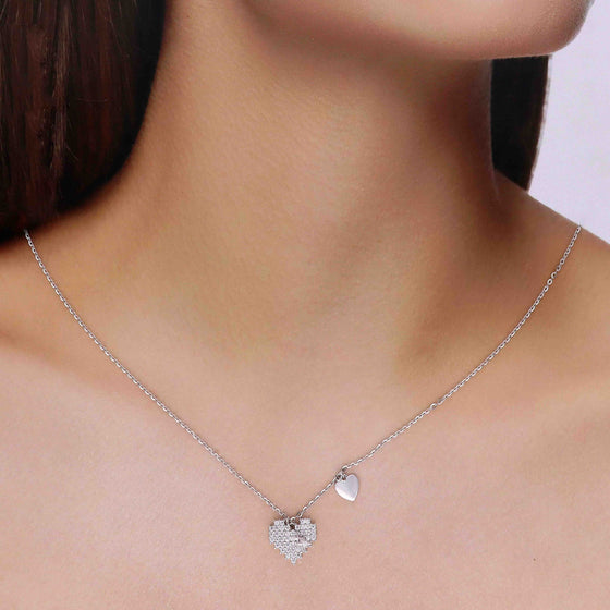 Sterling Silver Crystal Heart Necklace