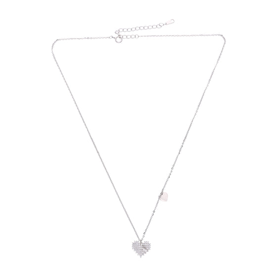 Sterling Silver Crystal Heart Necklace