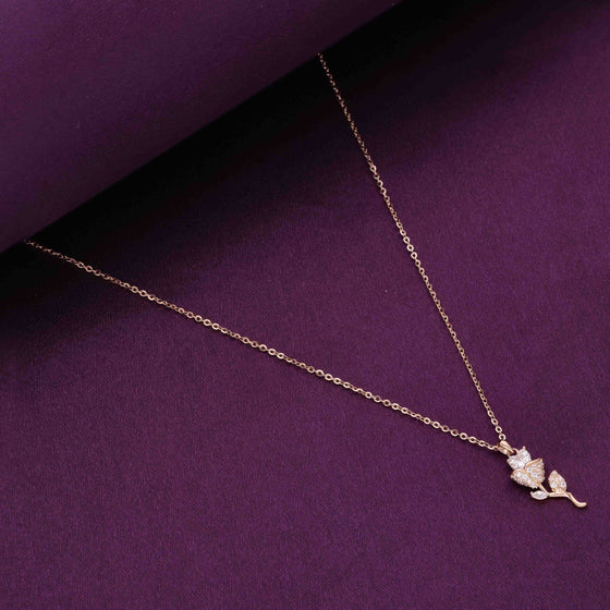 Sterling Love Rose Necklace