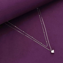  Sterling Heart Two Layered Necklace