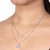 Classic Multi Beads and Evil Eye Silver Chain Necklace