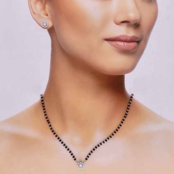 Classic Solitaire Silver Mangalsutra