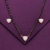 Heart Solitaire Silver Mangalsutra Necklace Set