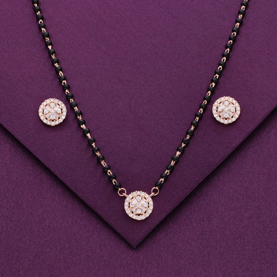 Radiant Zircon Studded Mangalsutra Necklace Set