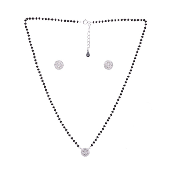 Radiant Zircon Studded Mangalsutra Necklace Set