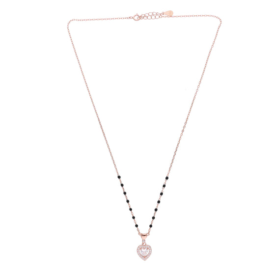 Trendy Heart Silver Mangalsutra Necklace