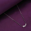 Radiant Floral Silver Mangalsutra Necklace