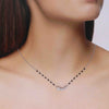 Radiant Floral Silver Mangalsutra Necklace