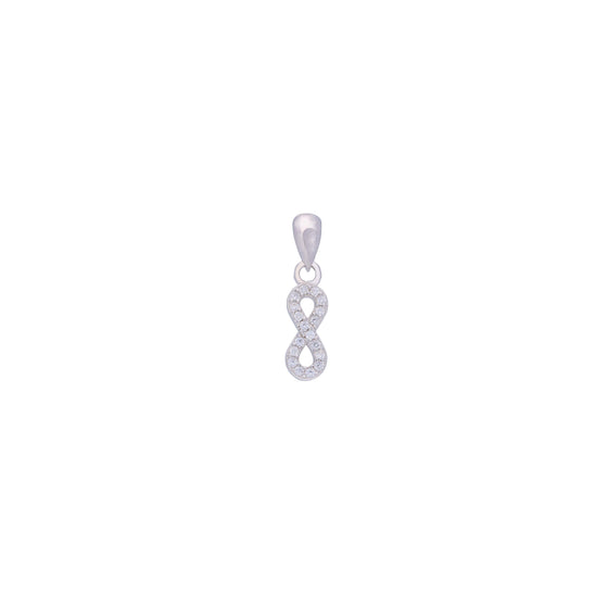 Pave Diamond Infinity Silver Pendant