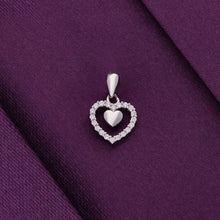  TRENDY ROSE GOLD HEART-SHAPED SILVER CHARM PENDANT