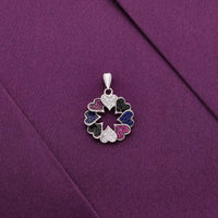 Sterling Silver Colorful Heart Pendant