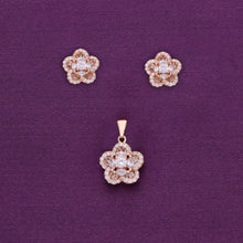  Floral Silver Pendant & Earrings Set