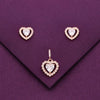 Sterling Heart Pendant With Earrings Set