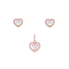 Sterling Heart Pendant With Earrings Set