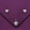 Sterling Heart Pendant With Earrings Set