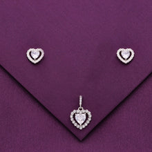  Sterling Heart Pendant With Earrings Set