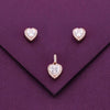 Sterling Silver Heart Solitaire Pendant Set