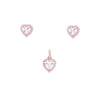 Sterling Silver Heart Solitaire Pendant Set