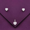 Sterling Silver Heart Solitaire Pendant Set