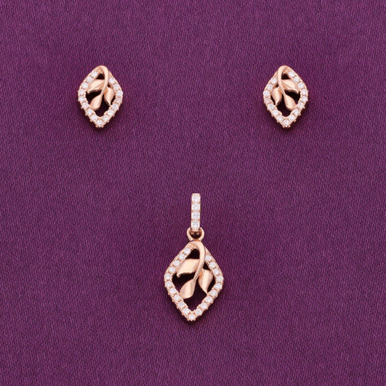 Minimal Rose Pendant & Earring Set