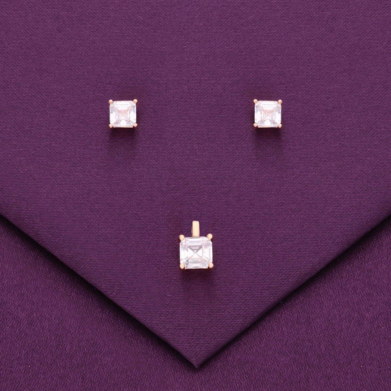 Minimal Princess Cute Pendant & Earring Set