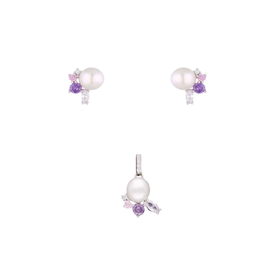 Sterling Pearl Radiance Pendant & Earring Set