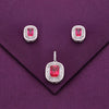 Sterling Rectangular Pendant & Earring Set