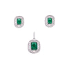 Sterling Rectangular Pendant & Earring Set