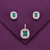 Sterling Rectangular Pendant & Earring Set