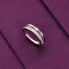 Elegant Sterling Silver Diamond Band Ring