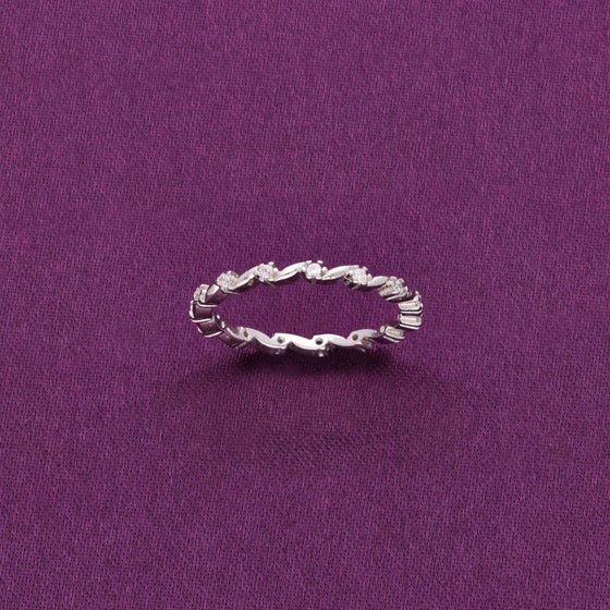 Elegant Sterling Silver Diamond Eternity Band