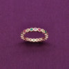 Elegant Multi-Colored Gemstone Eternity Silver Band Ring