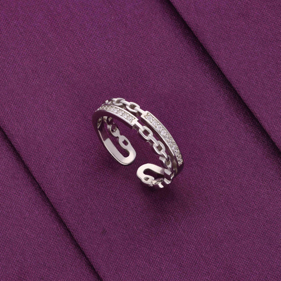 Elegant Sterling Silver Chain Link Ring