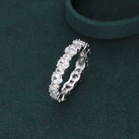 Round Cut Eternity Sterling Silver Ring