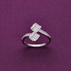 Dainty Dual Baguettes Silver Minimal Ring
