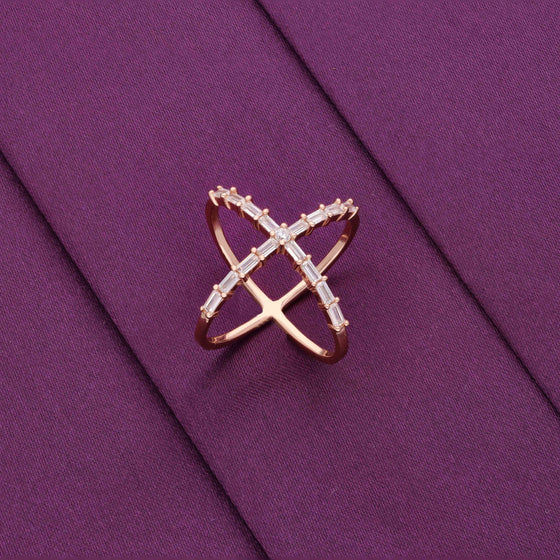 Elegant Crisscross Silver Ring