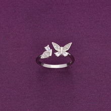  Fluttering Radiance Sterling Silver Cubic Zirconia Butterfly Ring