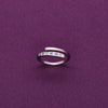 Multi-Colored Gemstones Elegant Split Band Silver Ring