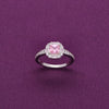 Sterling Silver Pink Solitaire Minimal Ring