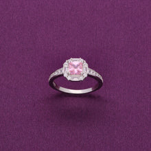  Sterling Silver Pink Solitaire Minimal Ring