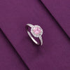 Sterling Silver Pink Solitaire Minimal Ring