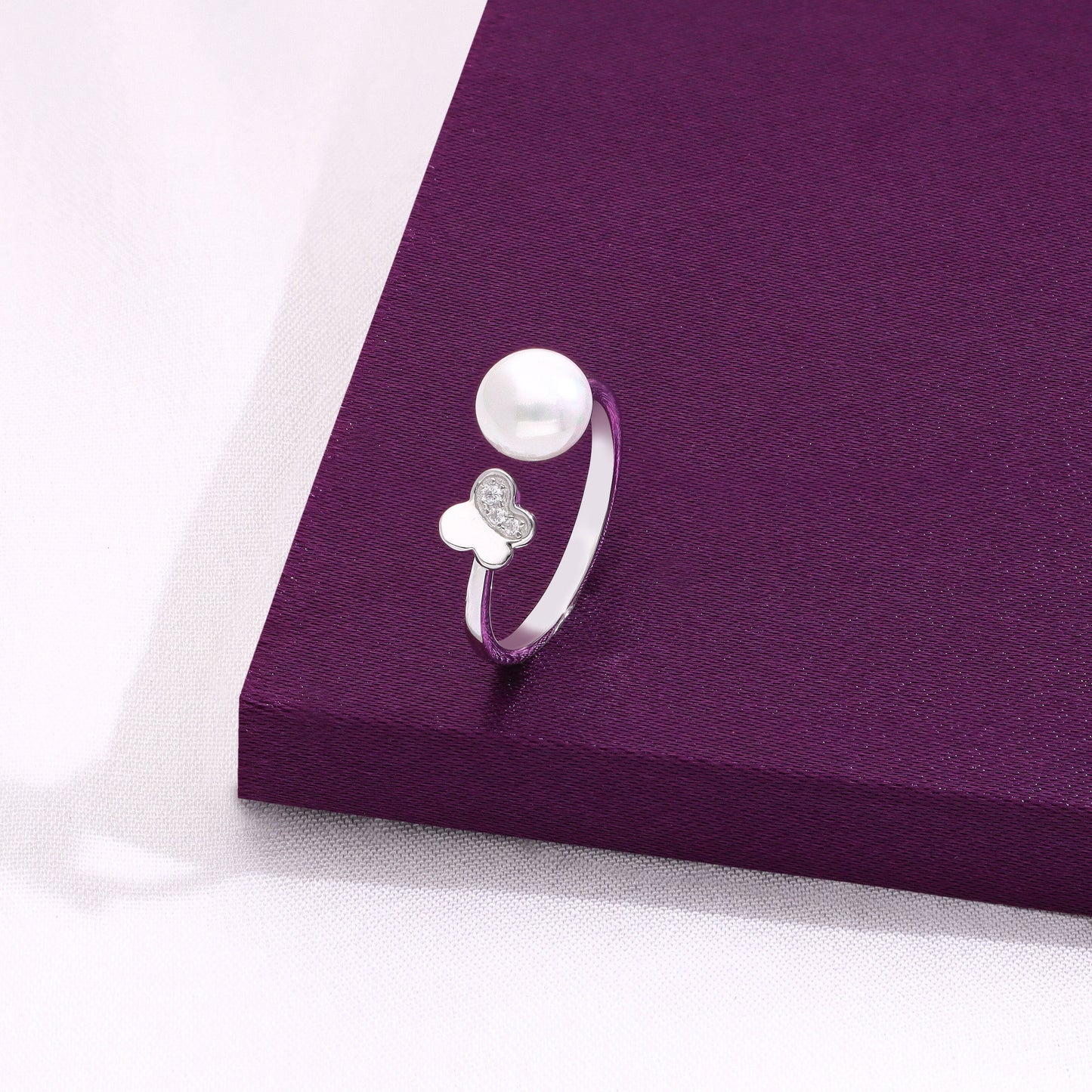 Sterling Silver Pearl and Butterfly Adjustable