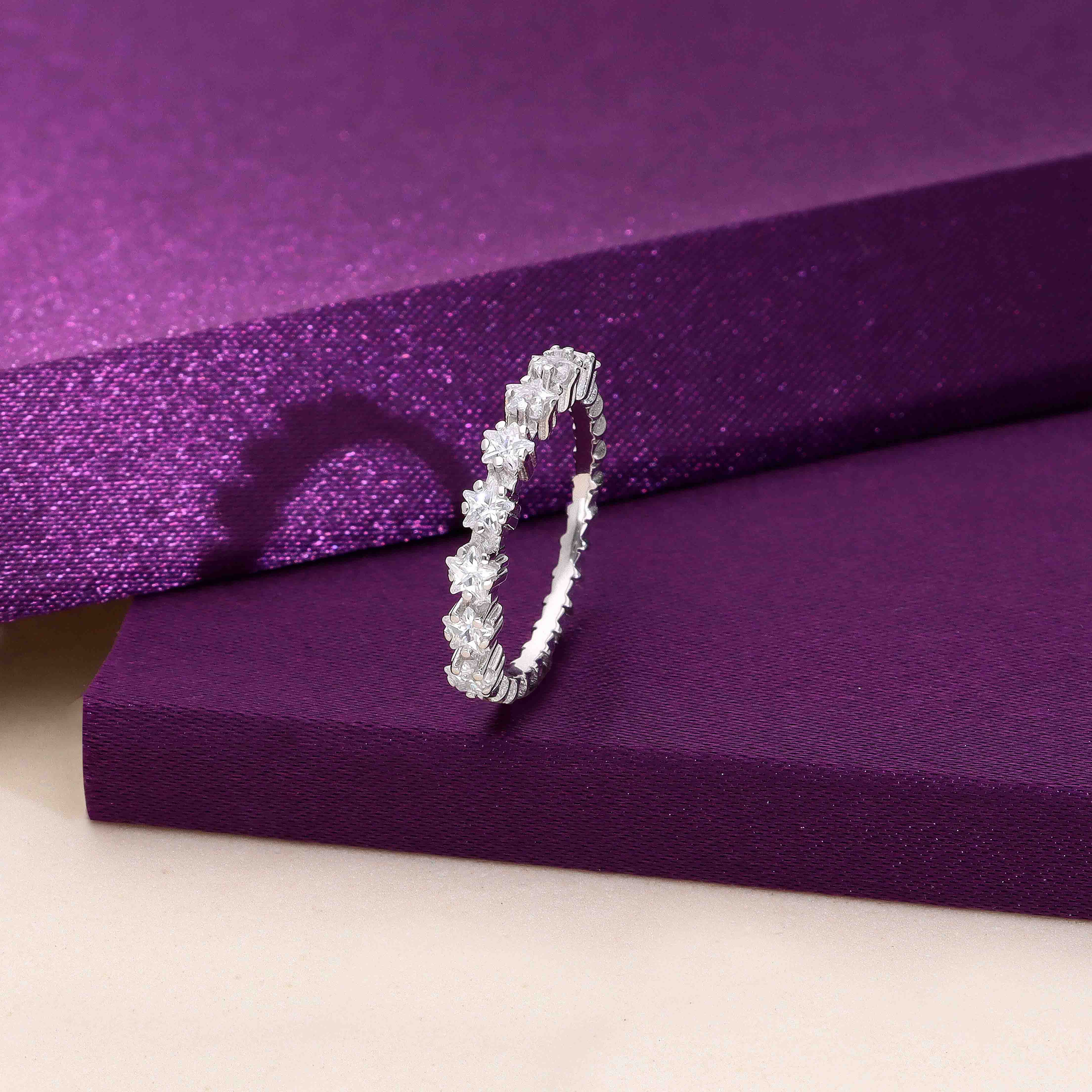 925 Sterling Silver Floral Eternity Ring – Kai Jewel