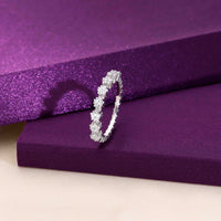 Sterling Silver Floral Eternity Band Ring