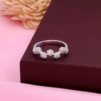 Sterling Silver Floral Cluster Ring